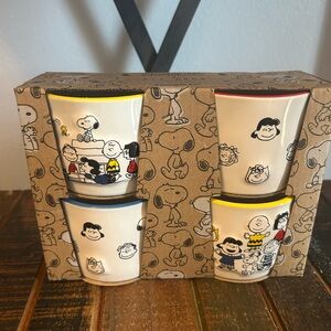 Rae Dunn Peanuts Snoopy And The Gang HAPPINESS IS Anniversary Ramekin Set NEW